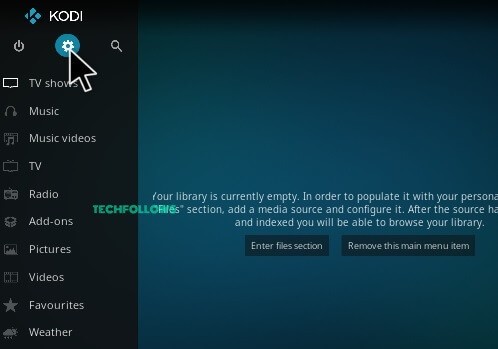 Click Setting option from the Kodi home