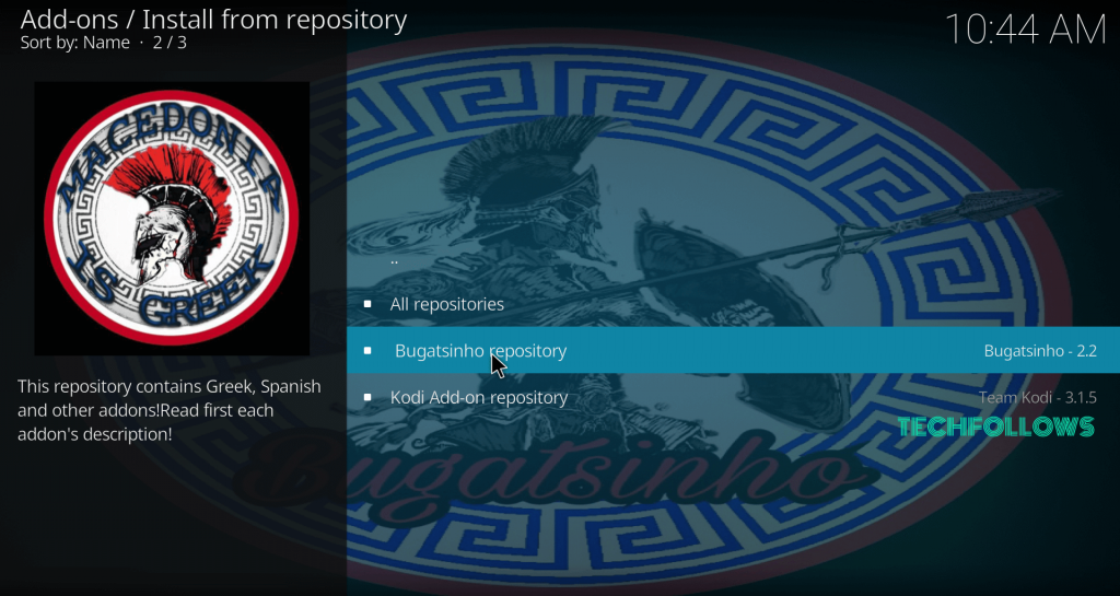 Select Bugatsinho Repository to get Sport365 Live Kodi Addon