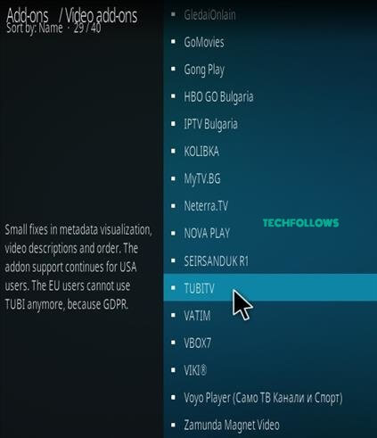 Tubi TV Kodi Addon