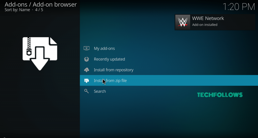 WWE Network Addon Installed