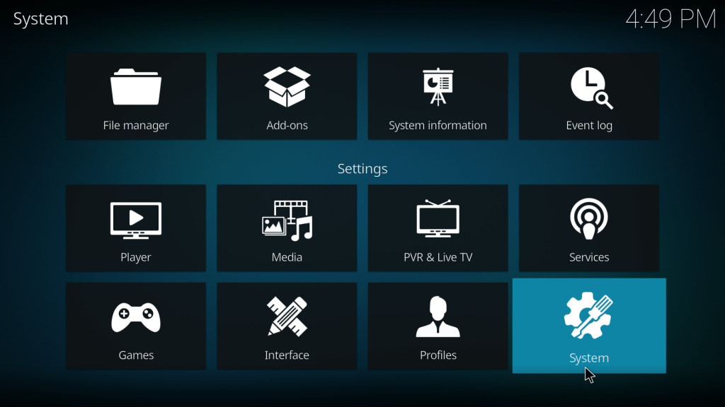 Tap System on Kodi