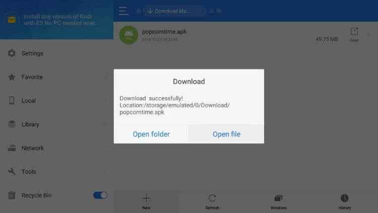 Click Open File and install VPN Unlimited on Firestick