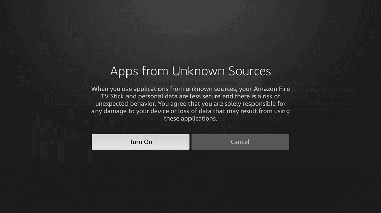 Turn on Apps from unknown sources