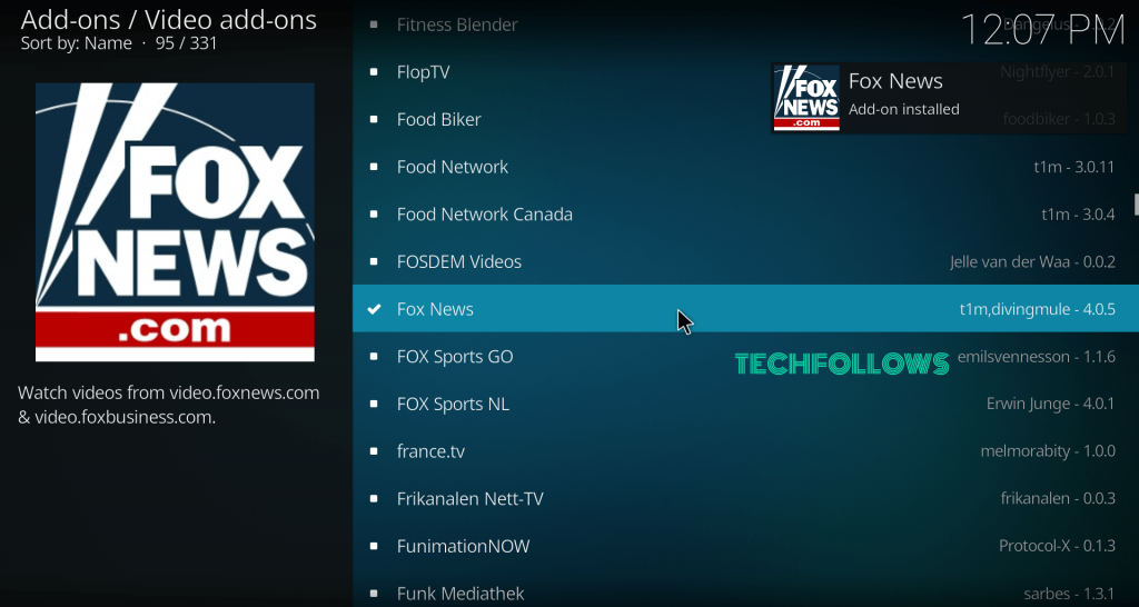 Fox News on Kodi