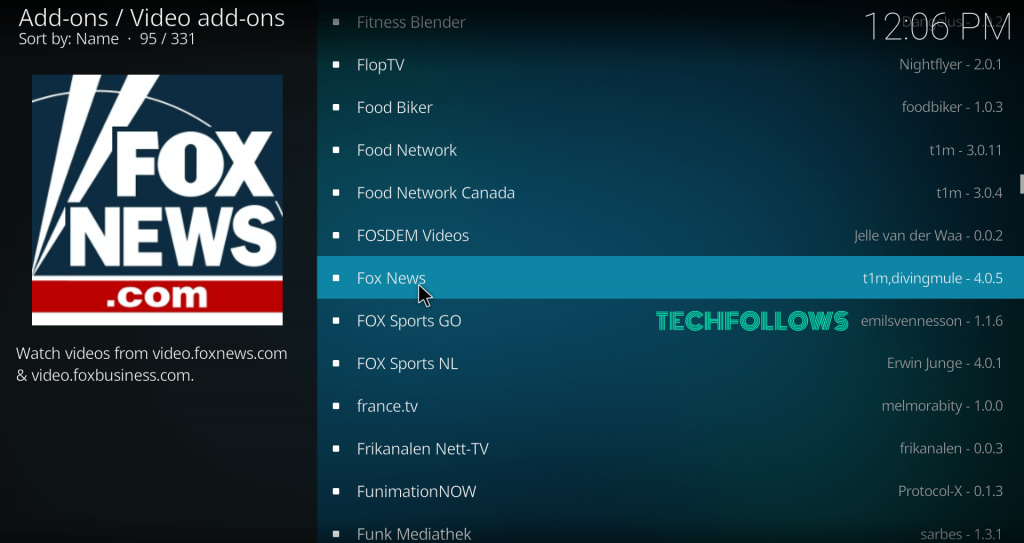 Fox News on Kodi