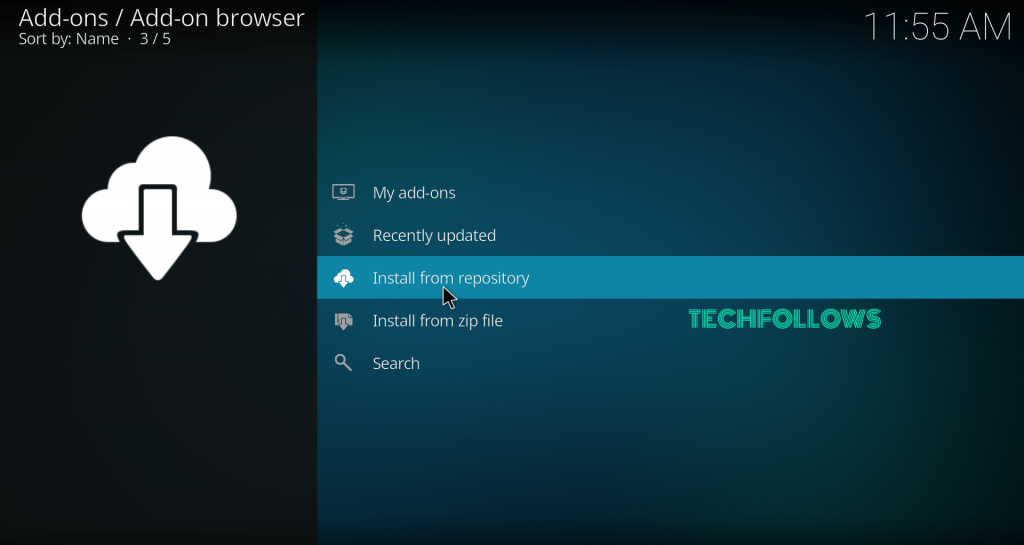 Tap Install from Repository