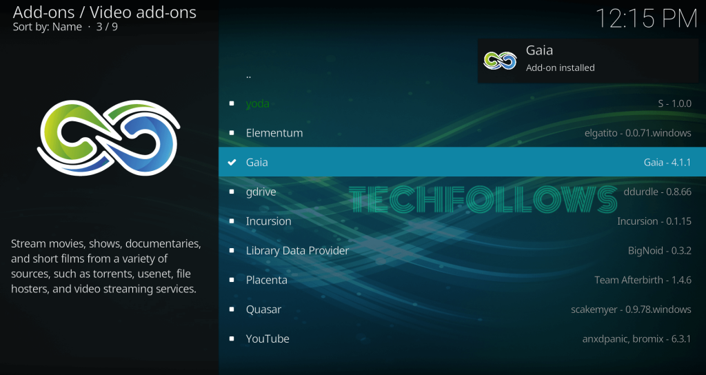 Gaia Kodi Addon