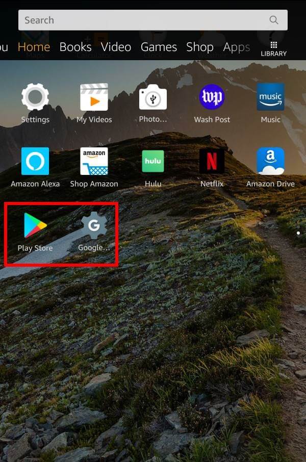 Open Google Play Store  on Amazon Fire Tablet