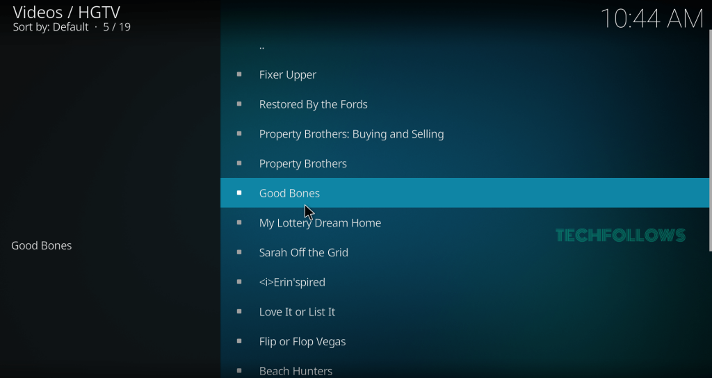 HGTV Addon on Kodi