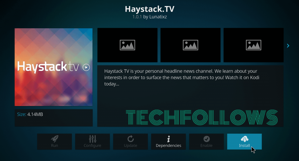 Install Haystack TV Addon on Kodi 