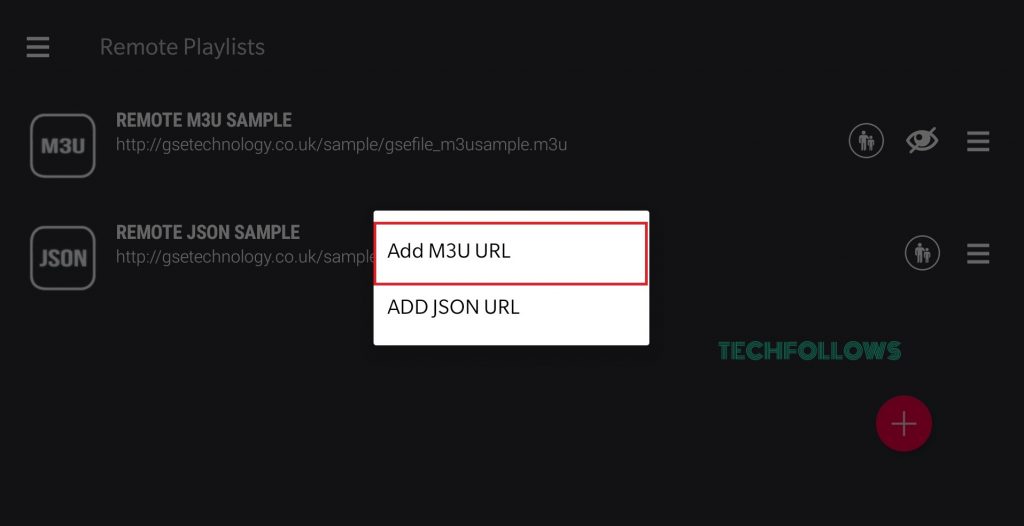 Select Add M3U URL