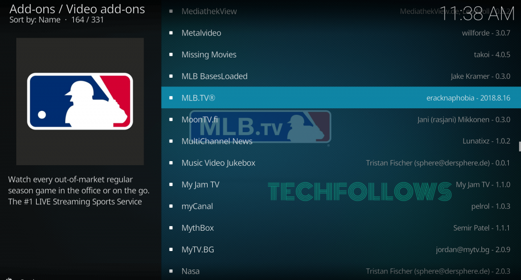 MLB.TV Kodi Addon?