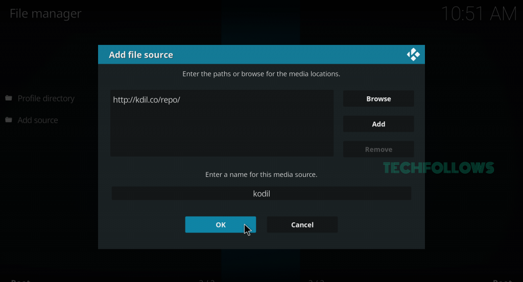 Tap OK to get Mp3 Streams Kodi Addon