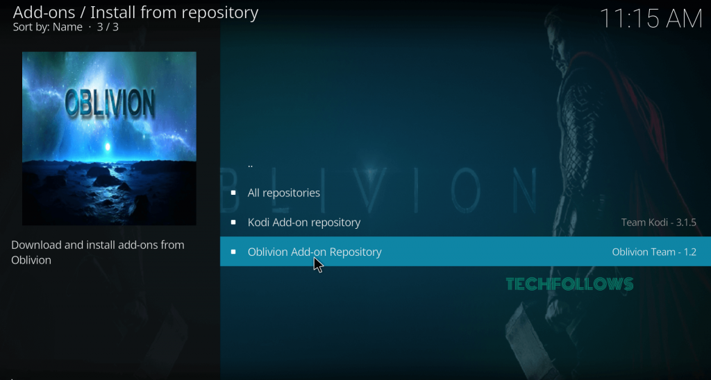 Select Oblivion Add-on Repository