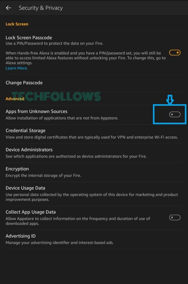 Enable Apps from Unknown Sources on Fire Tablet