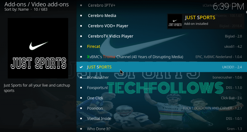 How to install Just Sports Kodi Addon  - 48