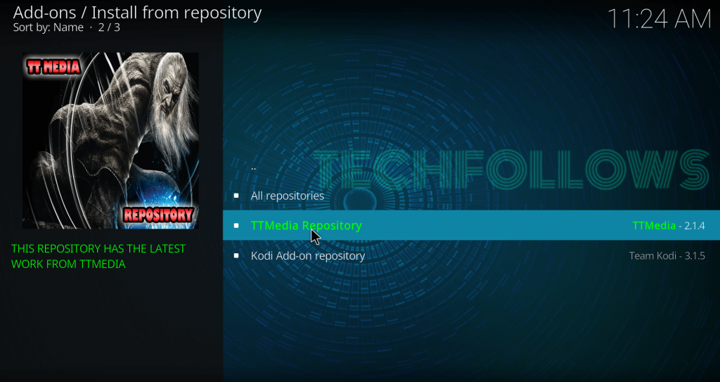 Select TTMedia Repo to get LiveStreamsPro Kodi Addon