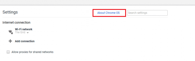 Select About Chrome OS