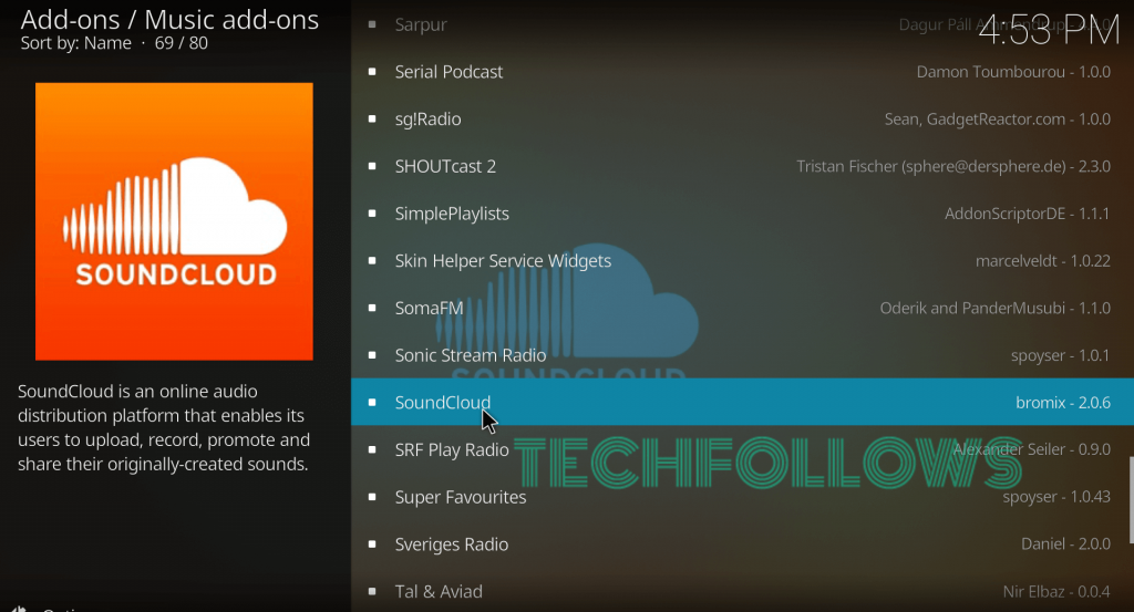 SoundCloud Kodi Addon