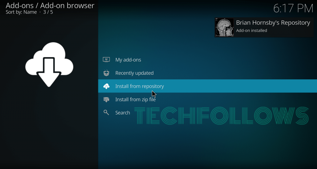 select Install from Repository to get TuneIn Radio Kodi Addon