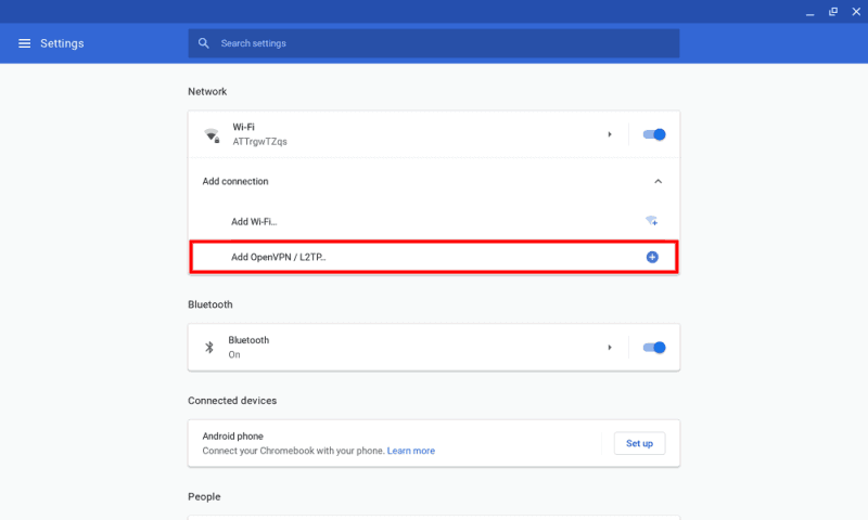 VPN on Chromebook