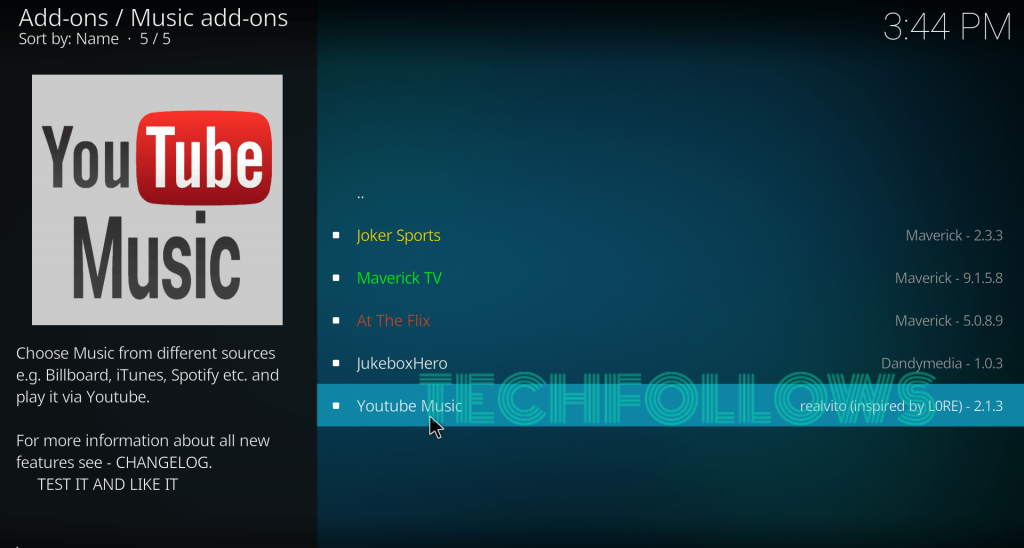 YouTube Music Kodi Addon