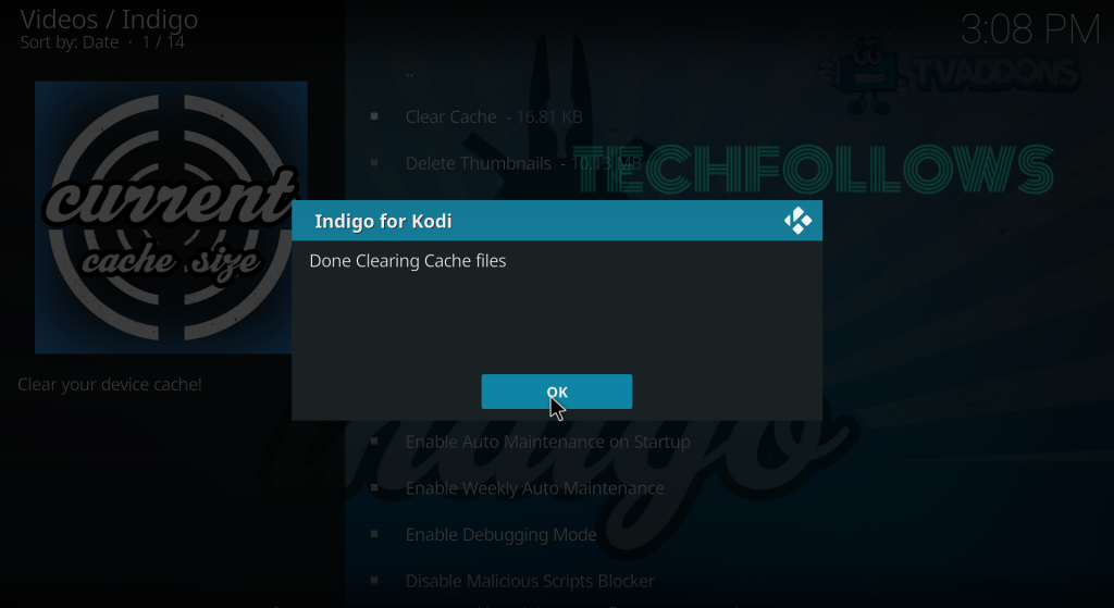 Clear Cache on Kodi