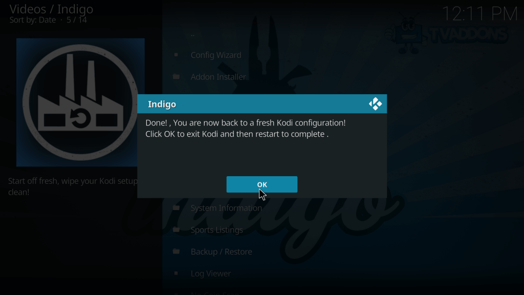 Reset Kodi