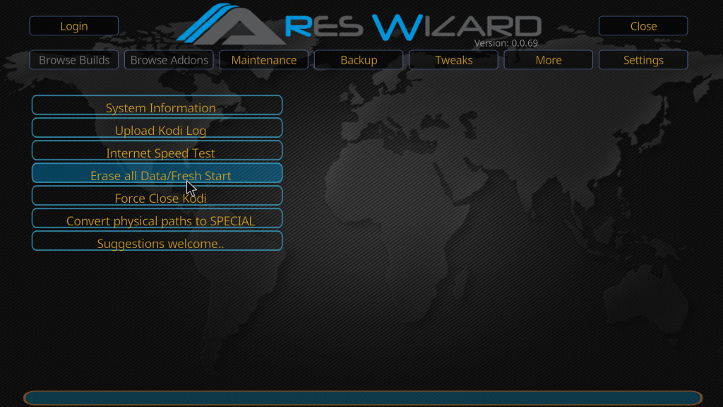 Reset Kodi