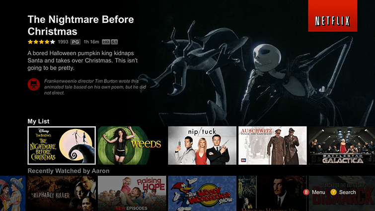 Netflix on Xbox 360 and Xbox One