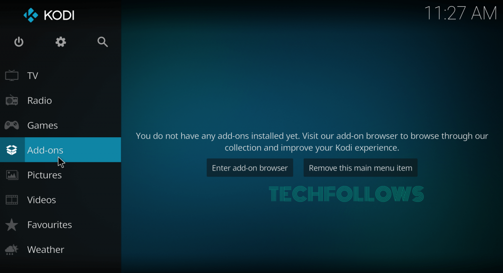 open the Kodi app and tap