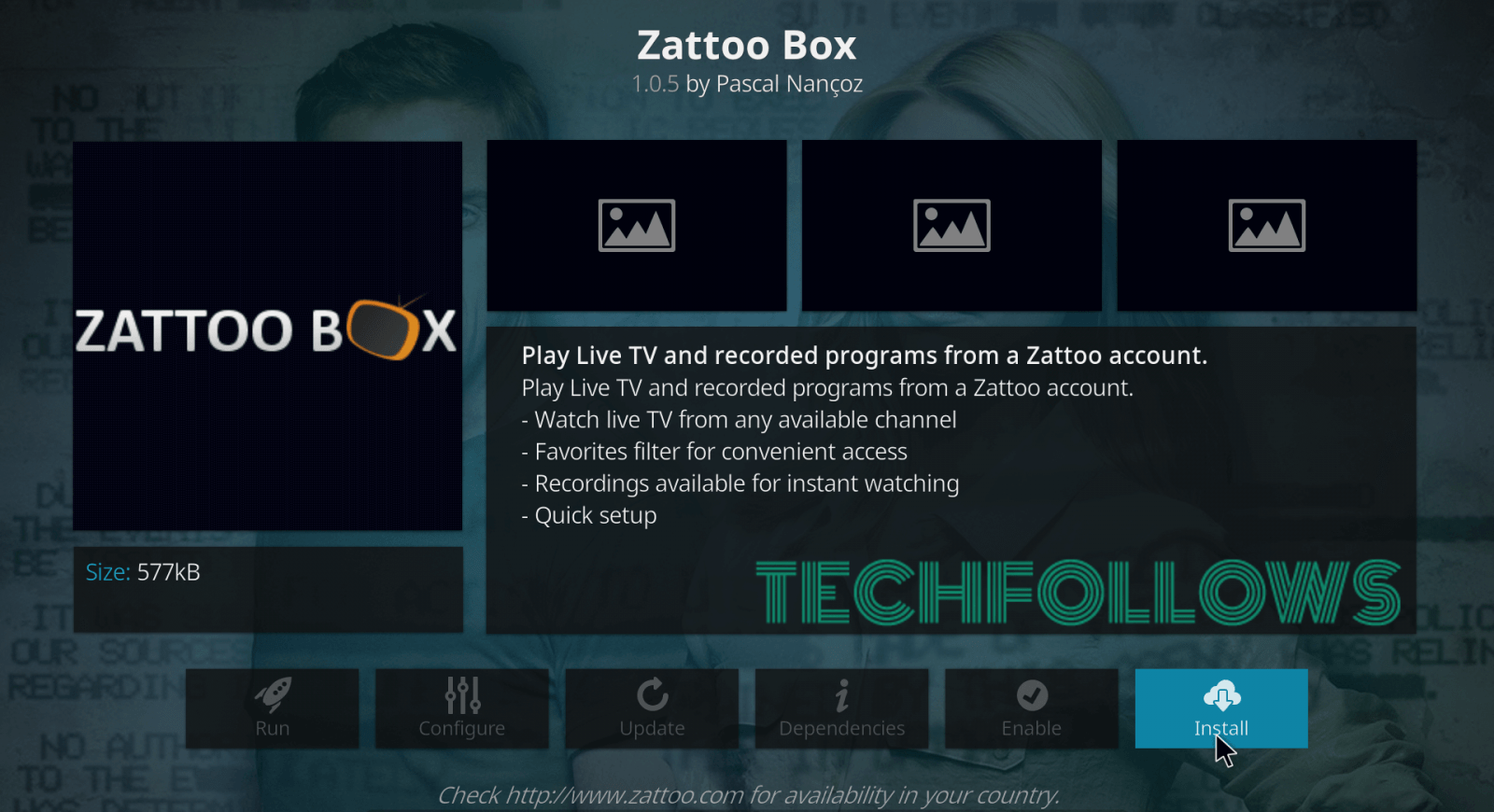 Zattoo Box Kodi Addon