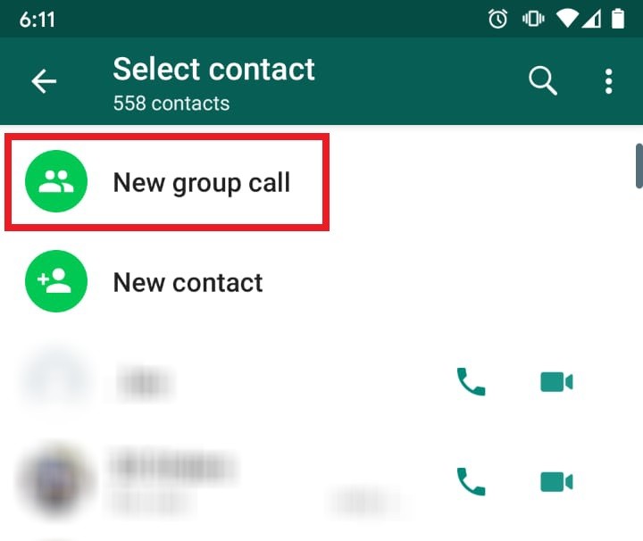  WhatsApp group video call