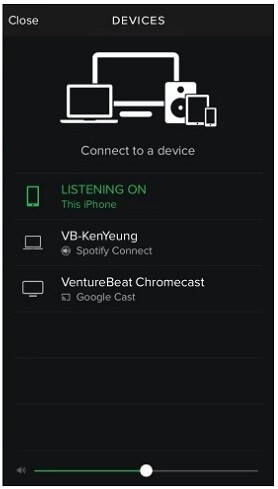  Choose the Chromecast device to Chromecast Spotify