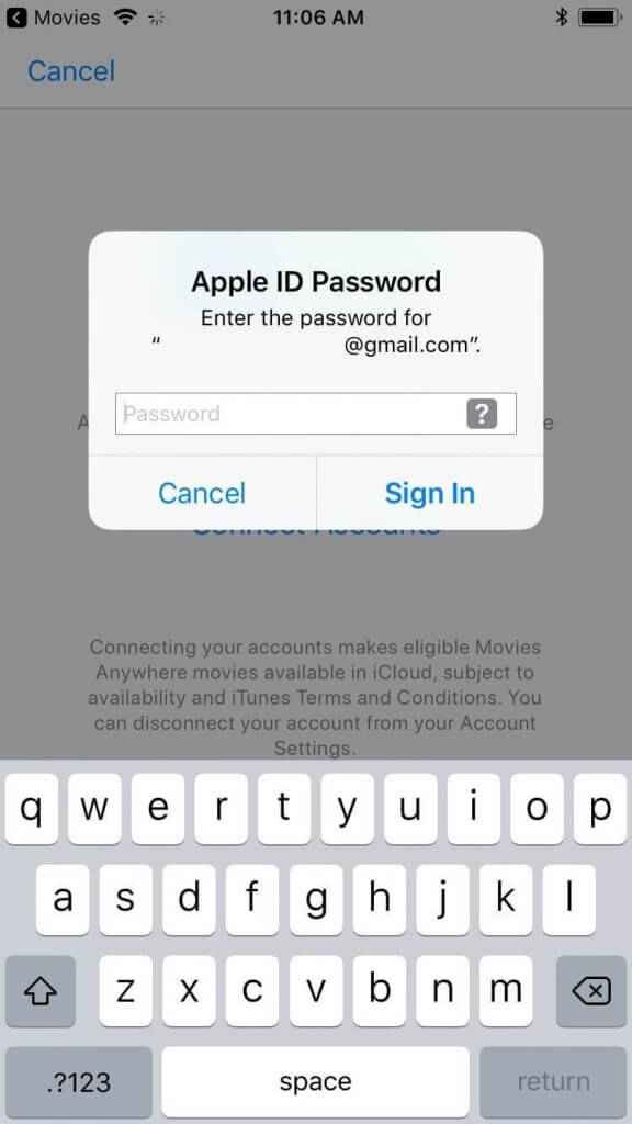  Enter your Apple ID Password and tap Sign In.