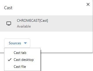 Select Cast desktop to Chromecast PowerPoint.