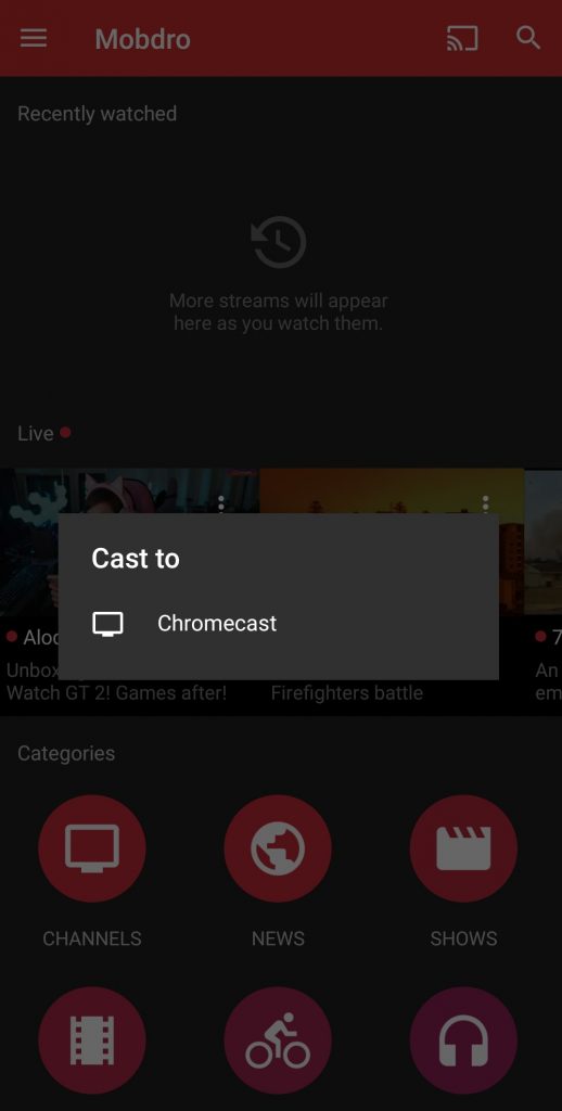 Chromecast Mobdro