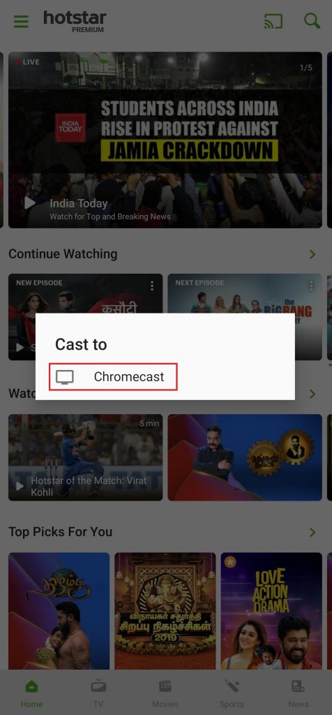 Hotstar Chromecast