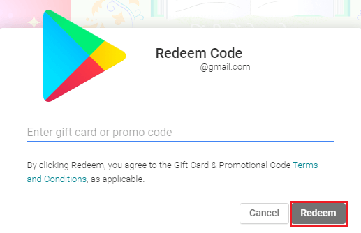 Redeem Google Play Gift Card