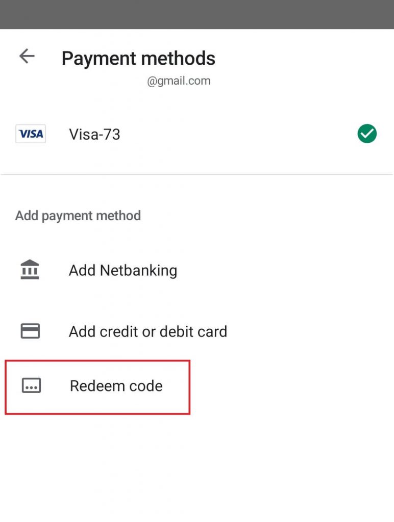 Redeem Google Play Gift Card