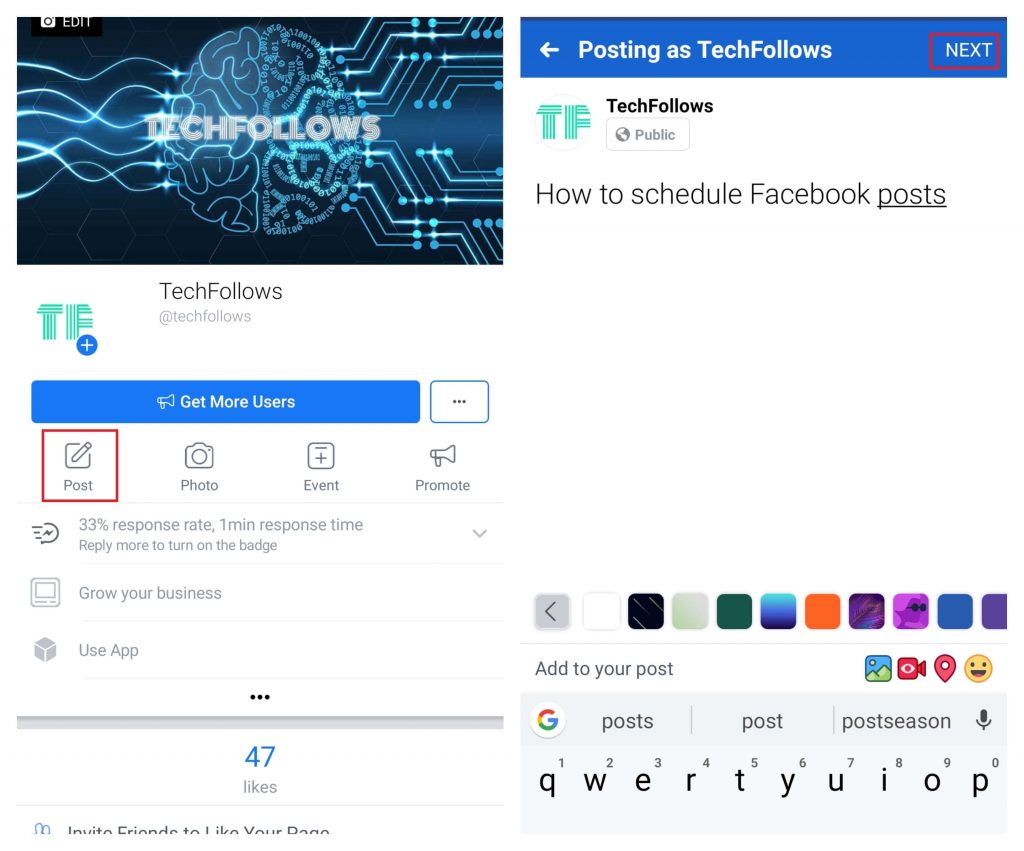 Schedule Facebook Posts