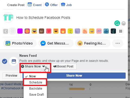 Schedule Posts on Facebook Page