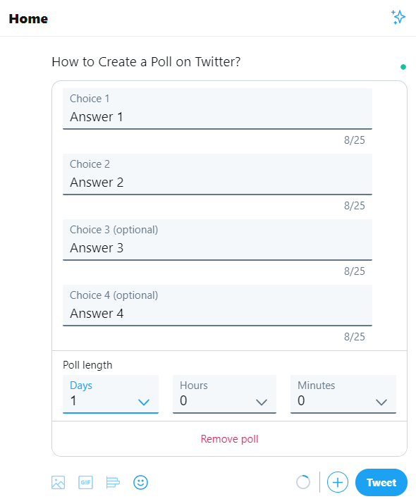 create poll on twitter using browser