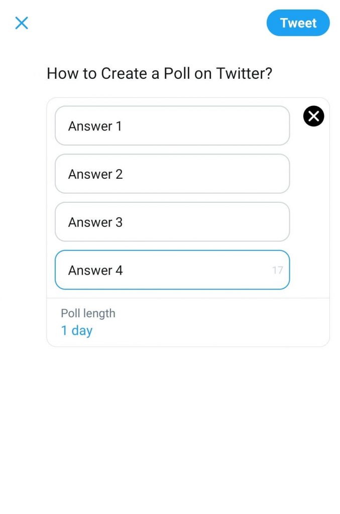 create twitter polls using app