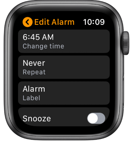 Edit Alarms on Apple Watch