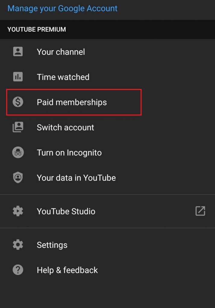 Cancel YouTube Subscription on Android/iOS