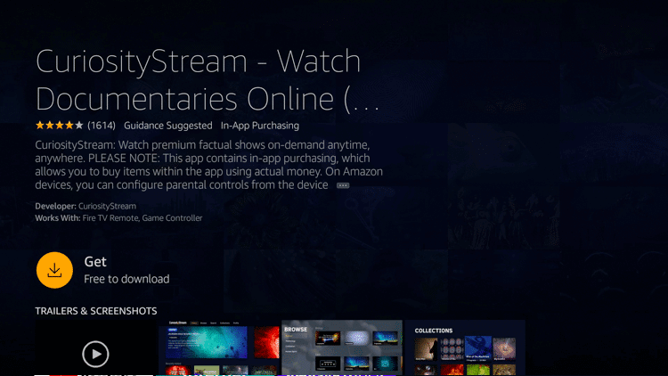 CuriosityStream on Firestick