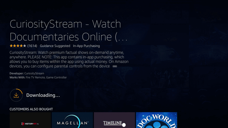 CuriosityStream on Firestick