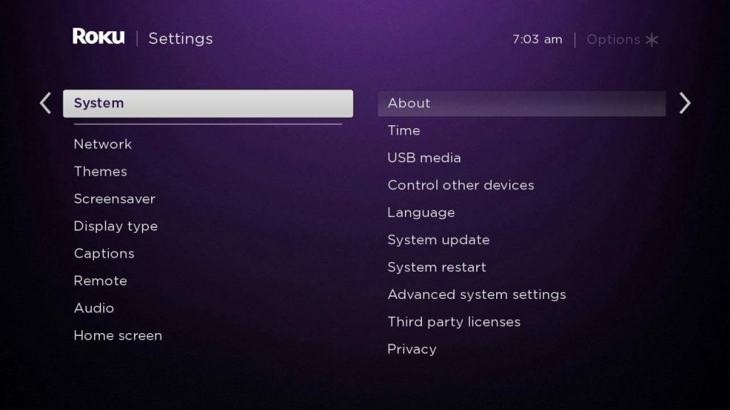 Click System on Roku 