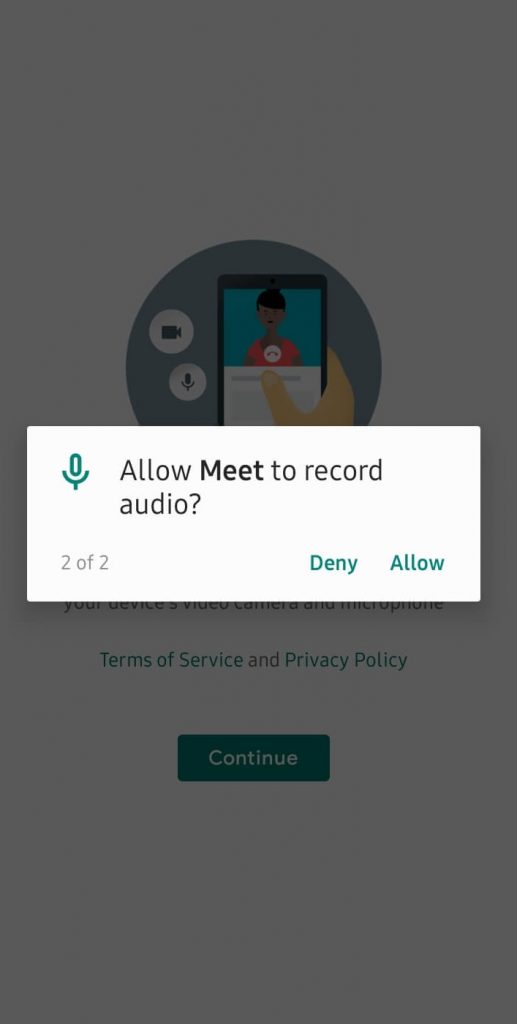Allow Meet to Record Audio